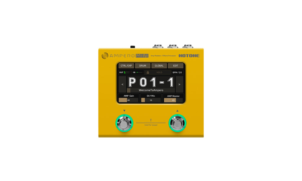 Hotone Ampero Mini Guitar Multi-Effects Pedal (Marigold)